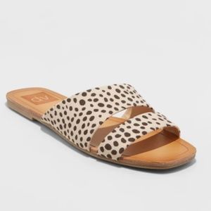 DV Bryn Asymmetrical Animal Print Slide Sandals